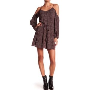 Paige carmine burgundy off the shoulder dress
